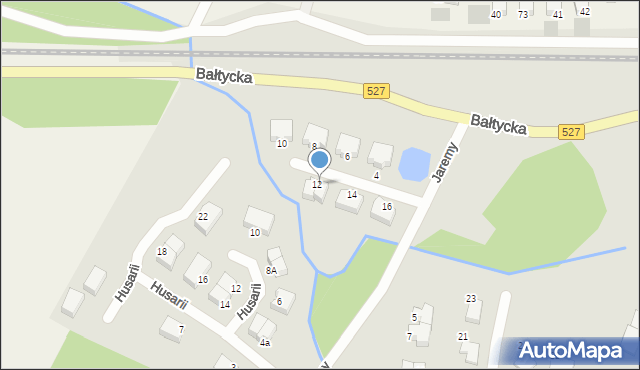 Olsztyn, Księcia Jaremy, 12B, mapa Olsztyna