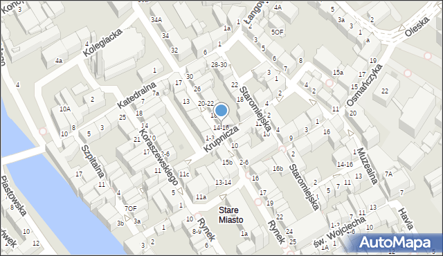 Opole, Książąt Opolskich, 14-16, mapa Opola