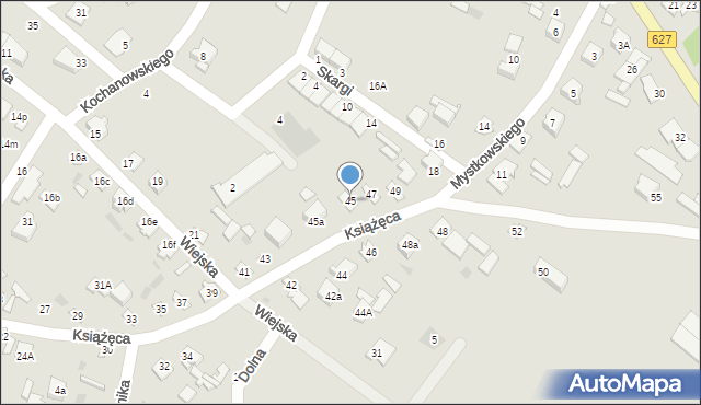 Ostrów Mazowiecka, Książęca, 45, mapa Ostrów Mazowiecka