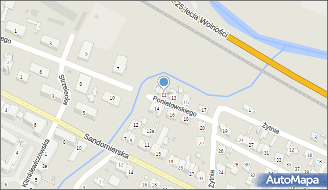 Ostrowiec Świętokrzyski, Księcia Józefa Poniatowskiego, 11, mapa Ostrowiec Świętokrzyski