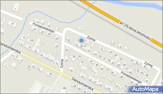 Ostrowiec Świętokrzyski, Księcia Józefa Poniatowskiego, 27, mapa Ostrowiec Świętokrzyski