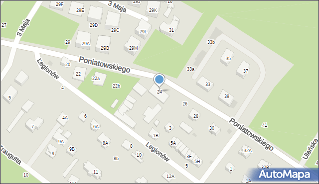 Otwock, Księcia Józefa Poniatowskiego, 24, mapa Otwock