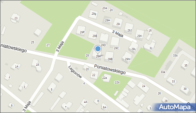 Otwock, Księcia Józefa Poniatowskiego, 29A, mapa Otwock