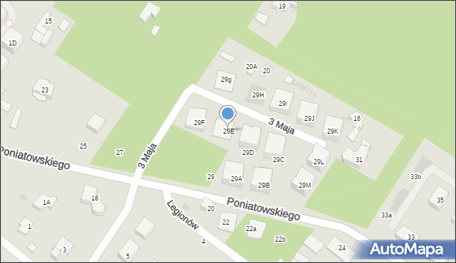 Otwock, Księcia Józefa Poniatowskiego, 29E, mapa Otwock