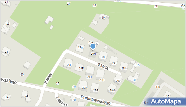 Otwock, Księcia Józefa Poniatowskiego, 29H, mapa Otwock