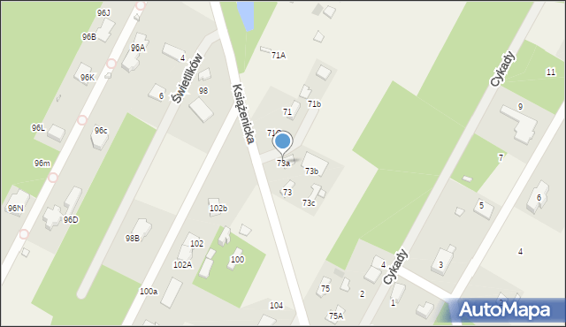 Owczarnia, Książenicka, 73a, mapa Owczarnia