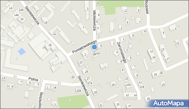 Paczków, Księcia Józefa Poniatowskiego, 4A, mapa Paczków