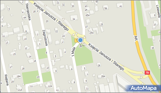 Piaseczno, Księcia Janusza I Starego, 26, mapa Piaseczno
