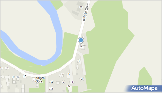 Pomiechówek, Księża Góra, 1A, mapa Pomiechówek