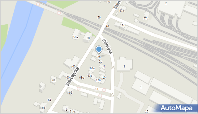 Poznań, Książęca, 2a, mapa Poznania