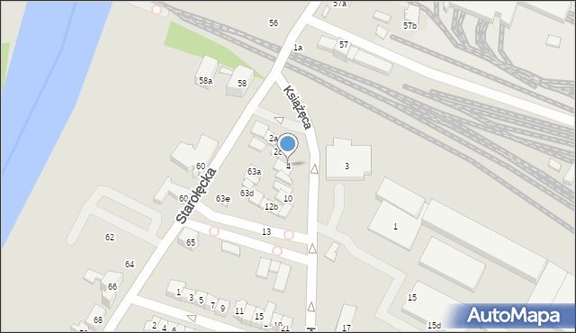 Poznań, Książęca, 4, mapa Poznania