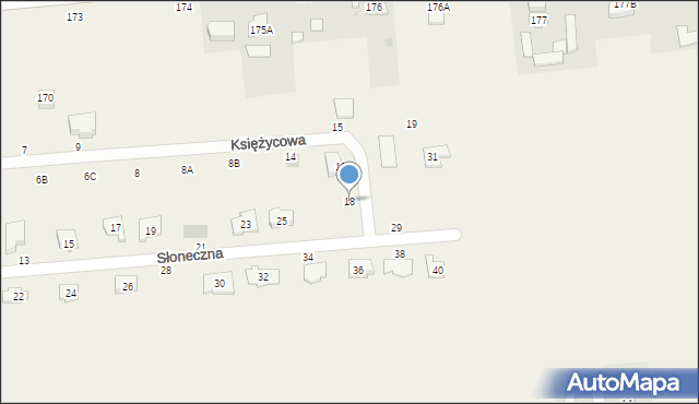 Prawiedniki, Księżycowa, 18, mapa Prawiedniki