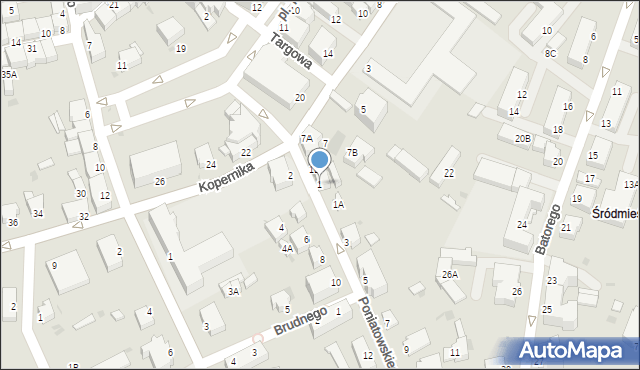 Pszczyna, Księcia Józefa Poniatowskiego, 1, mapa Pszczyny