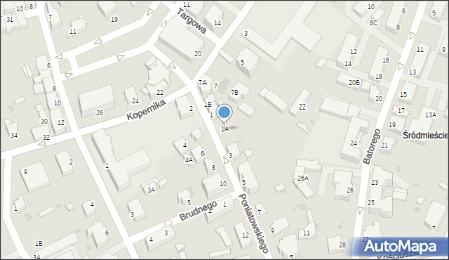 Pszczyna, Księcia Józefa Poniatowskiego, 1A, mapa Pszczyny
