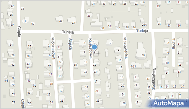 Radomsko, Księżycowa, 7, mapa Radomsko