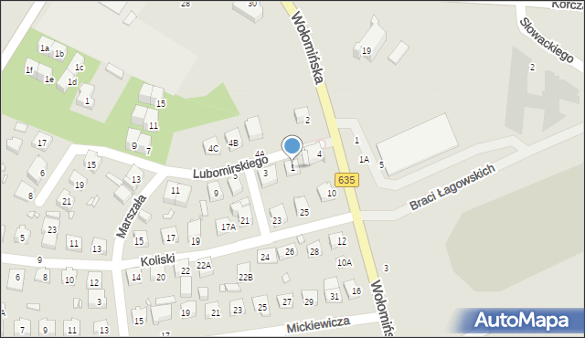 Radzymin, Księcia Lubomirskiego Edwarda, 1, mapa Radzymin