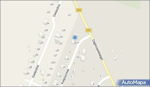 Rejowiec, Księżycowa, 4, mapa Rejowiec