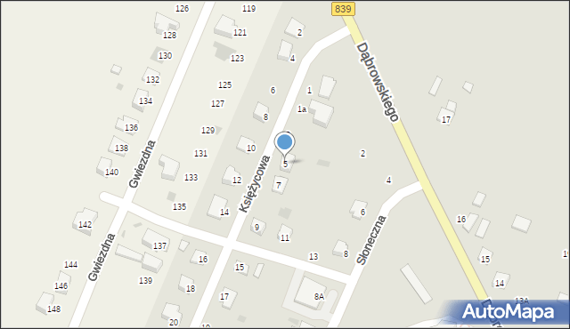 Rejowiec, Księżycowa, 5, mapa Rejowiec