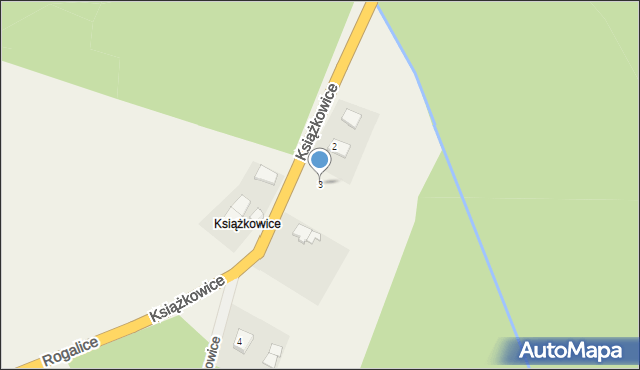 Rogalice, Książkowice, 3, mapa Rogalice