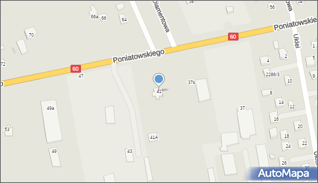 Różan, Księcia Józefa Poniatowskiego, 41, mapa Różan