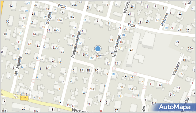 Rybnik, Księcia Józefa Poniatowskiego, 10C, mapa Rybnika