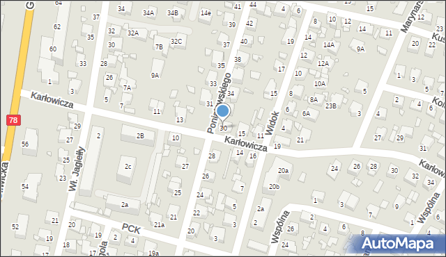 Rybnik, Księcia Józefa Poniatowskiego, 30, mapa Rybnika