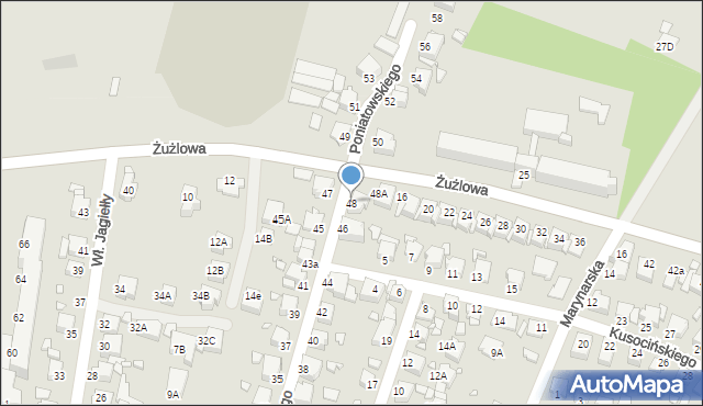 Rybnik, Księcia Józefa Poniatowskiego, 48, mapa Rybnika