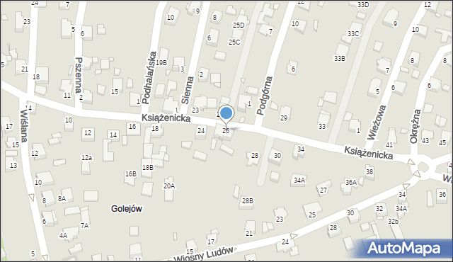 Rybnik, Książenicka, 26, mapa Rybnika