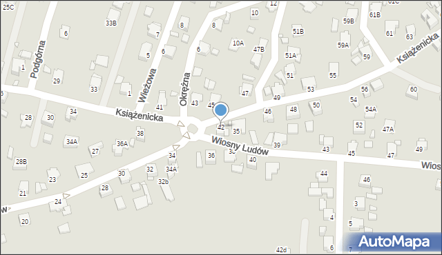 Rybnik, Książenicka, 42, mapa Rybnika