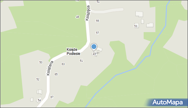 Ryglice, Książęca, 43, mapa Ryglice