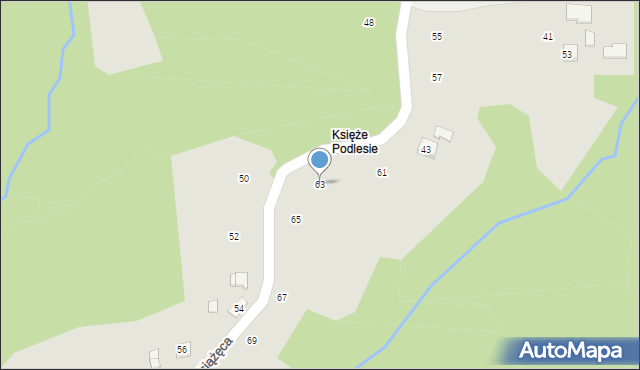 Ryglice, Książęca, 63, mapa Ryglice