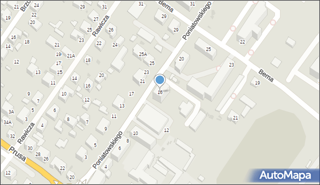 Siedlce, Księcia Józefa Poniatowskiego, 16, mapa Siedlce