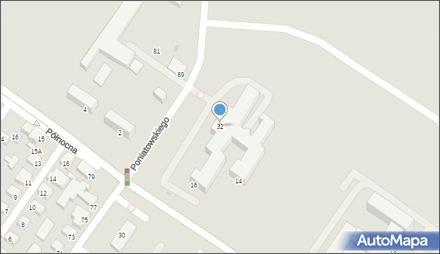 Siedlce, Księcia Józefa Poniatowskiego, 32, mapa Siedlce