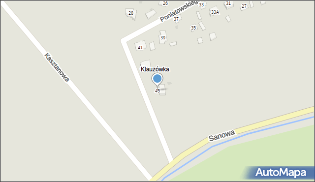 Sieniawa, Księcia Józefa Poniatowskiego, 45, mapa Sieniawa