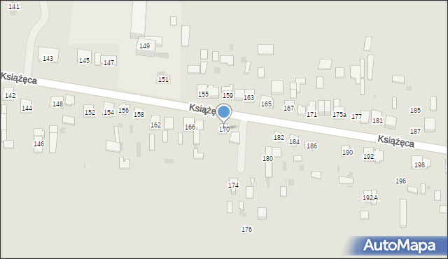 Skarżysko-Kamienna, Książęca, 170, mapa Skarżysko-Kamienna