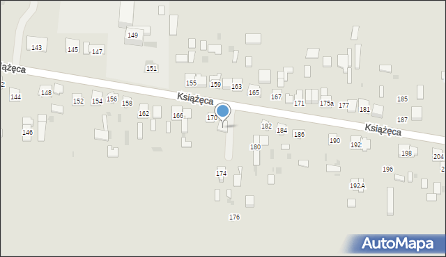 Skarżysko-Kamienna, Książęca, 172, mapa Skarżysko-Kamienna