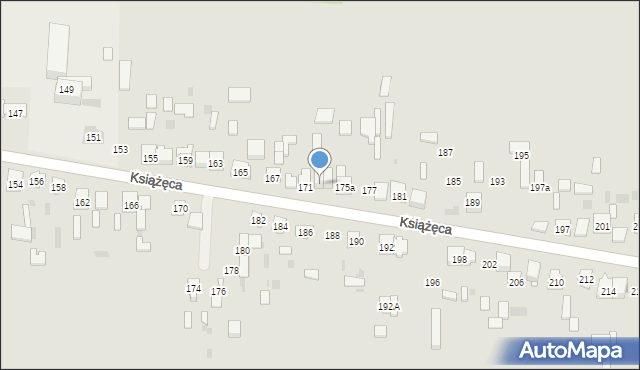 Skarżysko-Kamienna, Książęca, 173, mapa Skarżysko-Kamienna