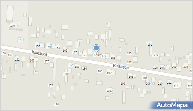 Skarżysko-Kamienna, Książęca, 175a, mapa Skarżysko-Kamienna