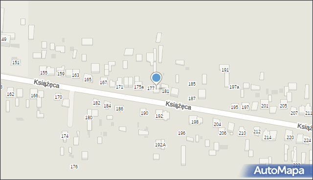 Skarżysko-Kamienna, Książęca, 179, mapa Skarżysko-Kamienna