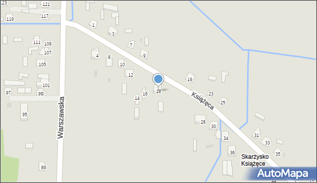 Skarżysko-Kamienna, Książęca, 18, mapa Skarżysko-Kamienna