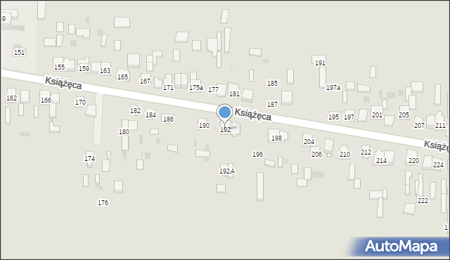 Skarżysko-Kamienna, Książęca, 192, mapa Skarżysko-Kamienna