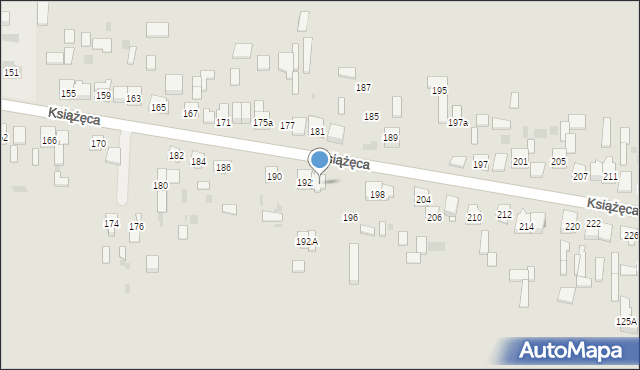 Skarżysko-Kamienna, Książęca, 194, mapa Skarżysko-Kamienna