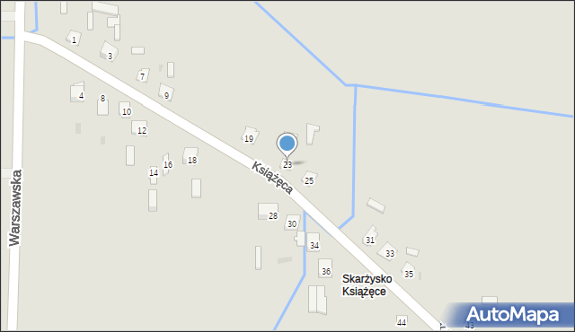 Skarżysko-Kamienna, Książęca, 23, mapa Skarżysko-Kamienna