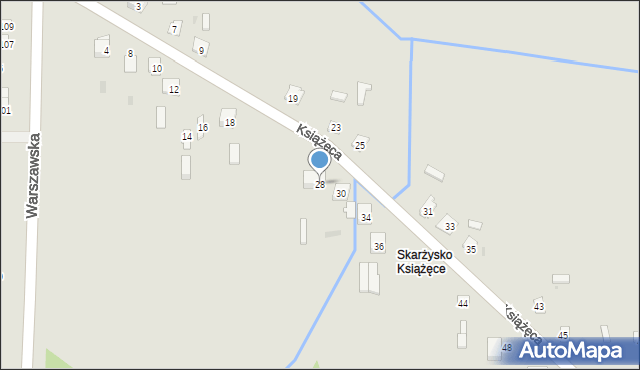 Skarżysko-Kamienna, Książęca, 28, mapa Skarżysko-Kamienna