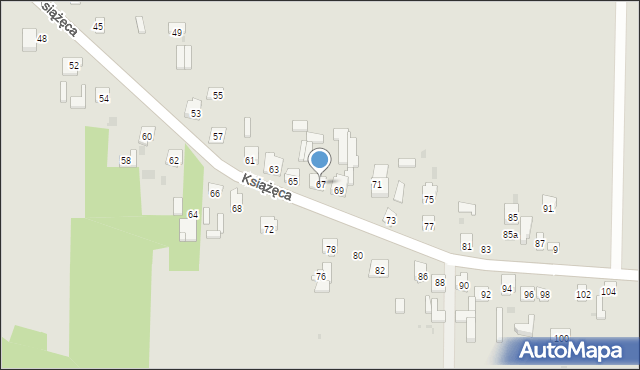 Skarżysko-Kamienna, Książęca, 67, mapa Skarżysko-Kamienna