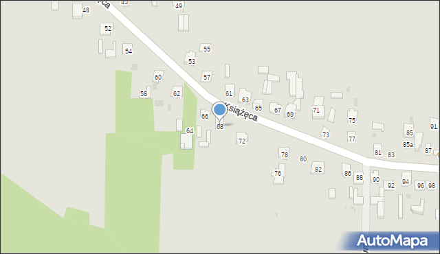 Skarżysko-Kamienna, Książęca, 68, mapa Skarżysko-Kamienna