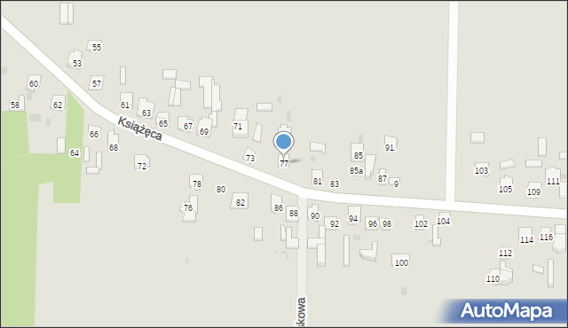 Skarżysko-Kamienna, Książęca, 77, mapa Skarżysko-Kamienna