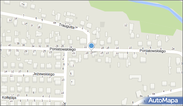 Skierniewice, Księcia Józefa Poniatowskiego, 17, mapa Skierniewic