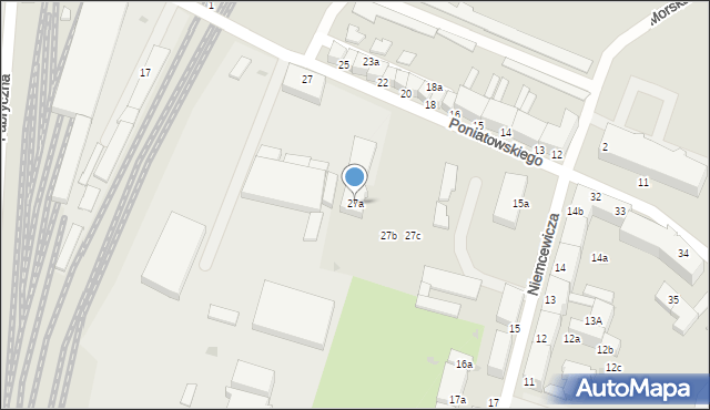 Słupsk, Księcia Józefa Poniatowskiego, 27a, mapa Słupska