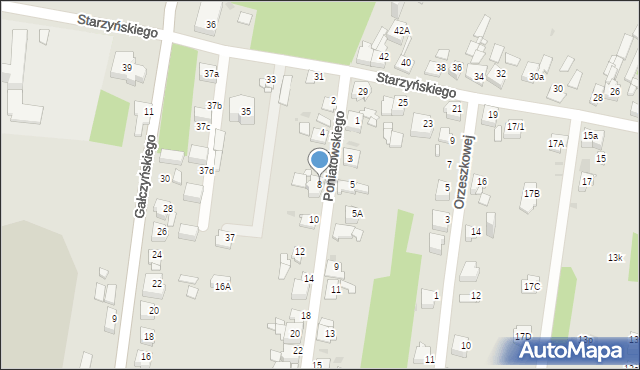 Sosnowiec, Księcia Józefa Poniatowskiego, 8, mapa Sosnowca